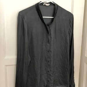 Helmut Lang lightweight silk band collar shirt